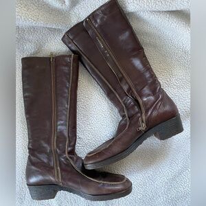 Brevitt Vintage Side Zipper Knee High Boots, Size 9M
